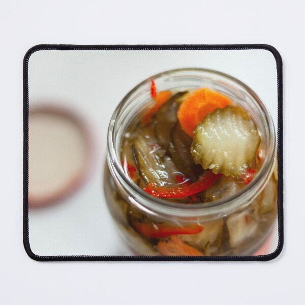 Item preview, An open jar of cucumbers, carrots and peppers in brine designed and sold by Darekb22.