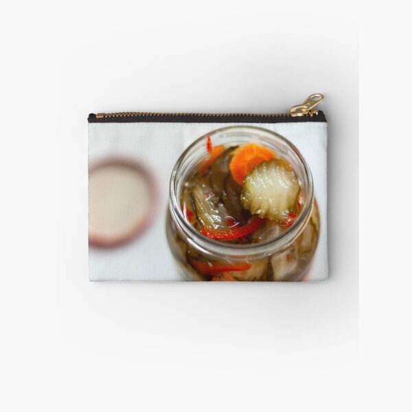 Item preview, An open jar of cucumbers, carrots and peppers in brine designed and sold by Darekb22.