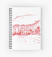 Pavia Italy Sketch in Red Ink Spiral Notebook