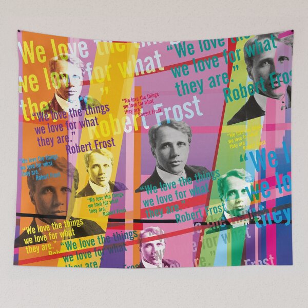 Item preview, Robert Frost quote Pop Art – Lyrical Collage Portrait designed and sold by Mauswohn.