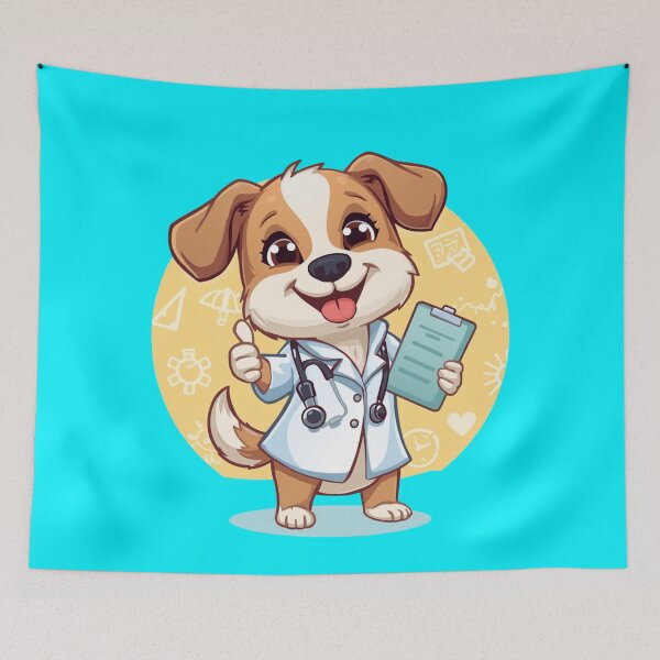 Item preview, Dog at Work — Funny Dog Doing Human Jobs designed and sold by Malfinio.