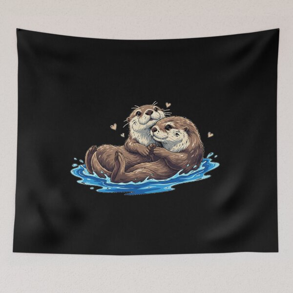 Item preview, Sea Otters Holding Paws Cute Couple Sticker Romantic Anniversary Gift designed and sold by Relatable-Ramen.