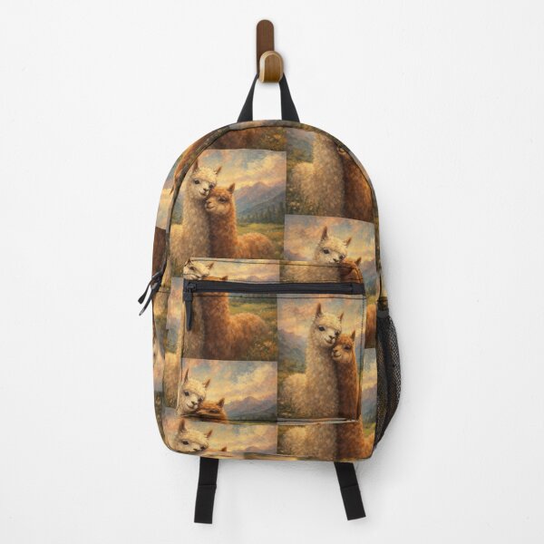 Item preview, Two alpacas in the evening light – Hand-painted animal art with a warm atmosphere designed and sold by Favorablegin.