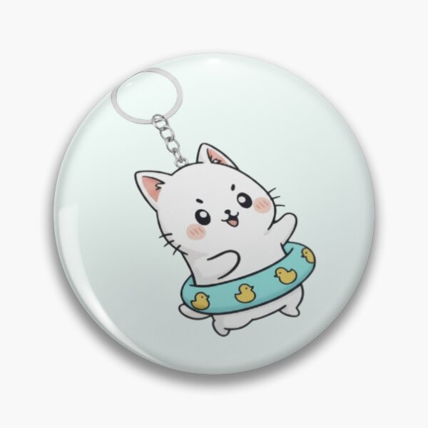 Item preview, Tube Cat Hanging Keyring – Cute Floating Cat Illustration designed and sold by HNstory.