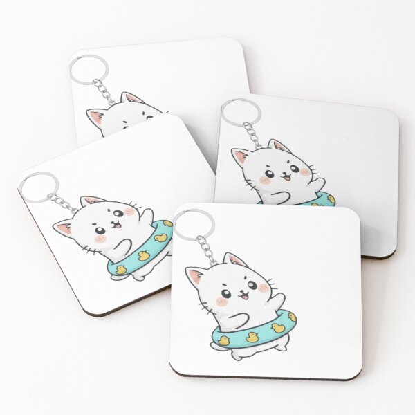 Item preview, Tube Cat Hanging Keyring – Cute Floating Cat Illustration designed and sold by HNstory.
