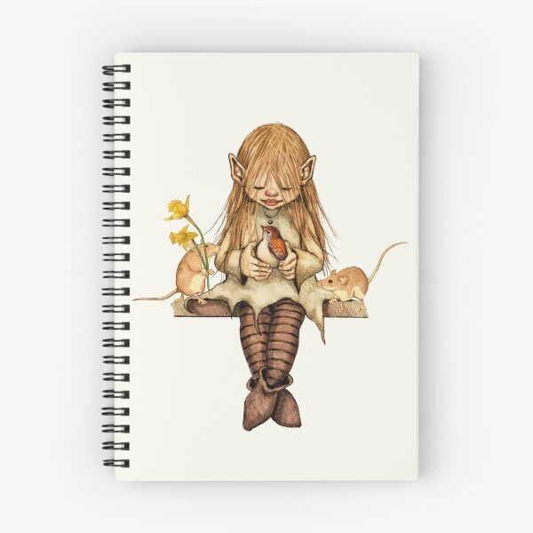 Item preview, Pixie Girl with Bird and Mice, Daffodils, Fantasy Art designed and sold by JoyfulWhimsy.