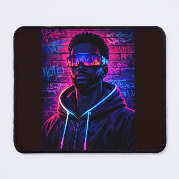 Item preview, Neon Noir – Cyberpunk Streetwear Portrait designed and sold by DigitalDropArts .