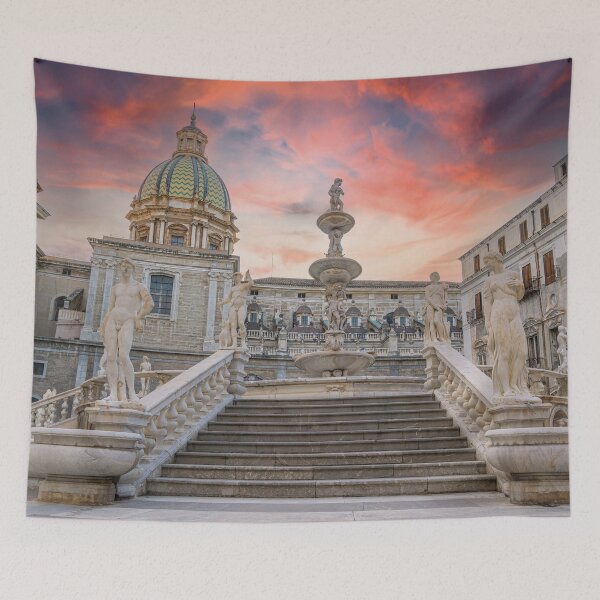 Item preview, Piazza Pretoria Palermo – Sicilian architecture at sunset designed and sold by Mauswohn.