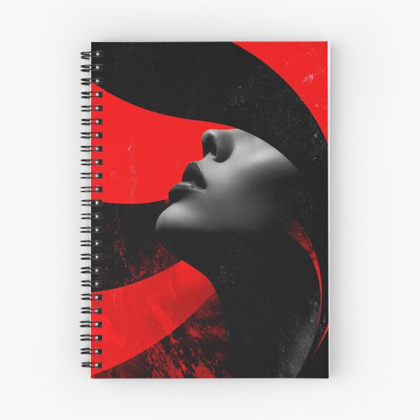Aperçu de l'œuvre Art abstrait émotionnel du visage féminin rouge et noir créée et vendue par EL-Lebedenko.