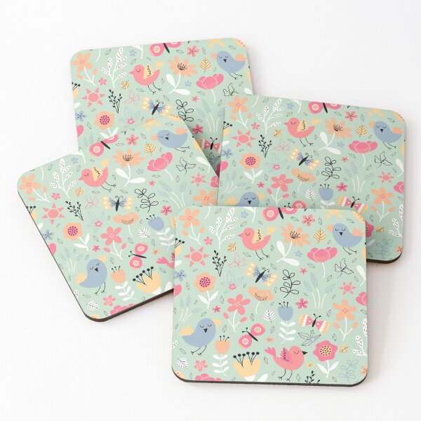 Item preview, Bright spring birds florals butterflies cottagecore green designed and sold by Nicola-Rowe.