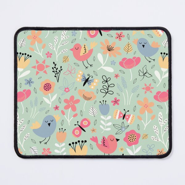 Item preview, Bright spring birds florals butterflies cottagecore green designed and sold by Nicola-Rowe.