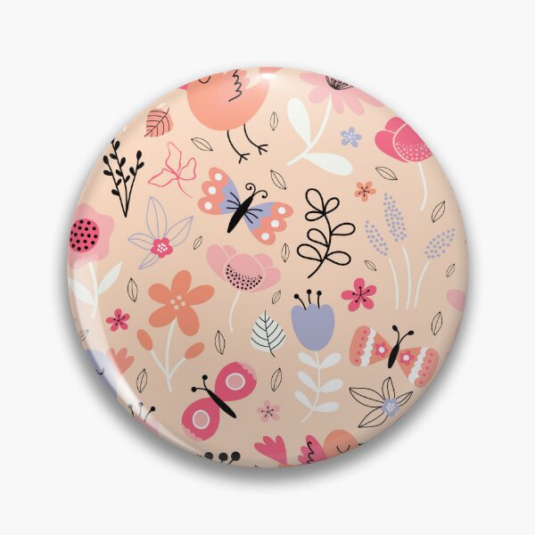 Item preview, Bright spring birds florals butterflies cottagecore peach designed and sold by Nicola-Rowe.