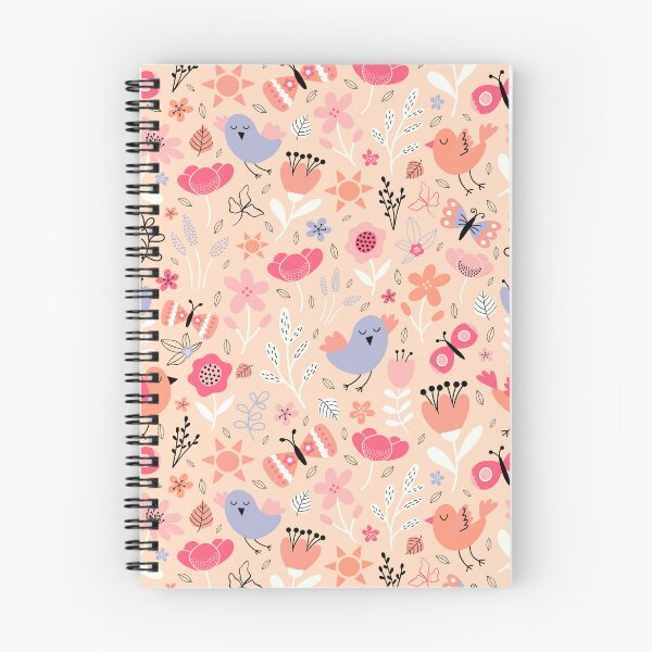 Item preview, Bright spring birds florals butterflies cottagecore peach designed and sold by Nicola-Rowe.
