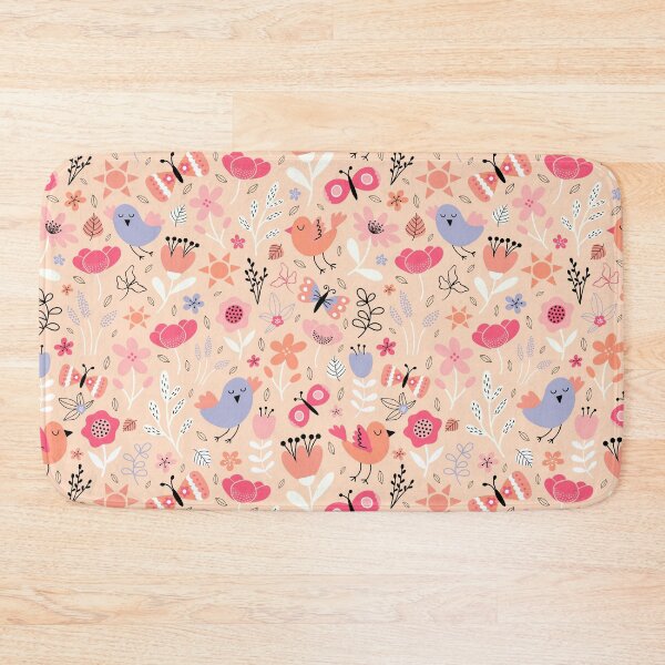 Item preview, Bright spring birds florals butterflies cottagecore peach designed and sold by Nicola-Rowe.
