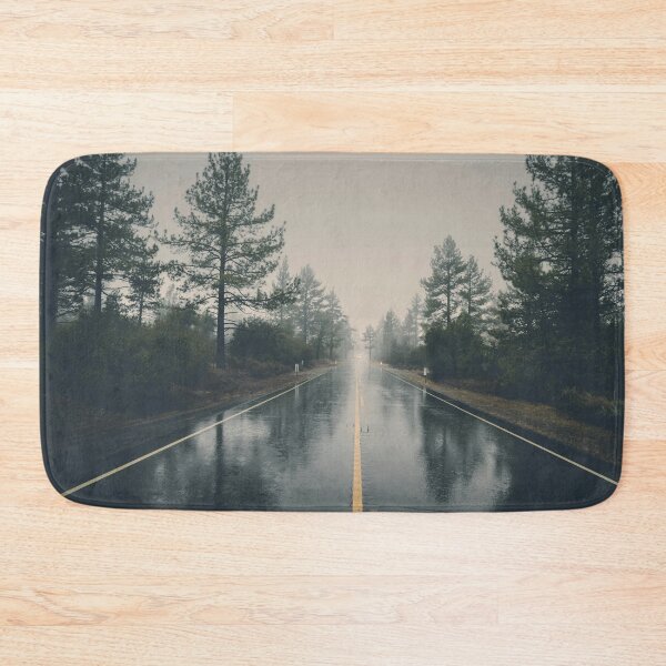 Item preview, Lonely road in the fog – Melancholy forest landscape in the rain designed and sold by Mauswohn.