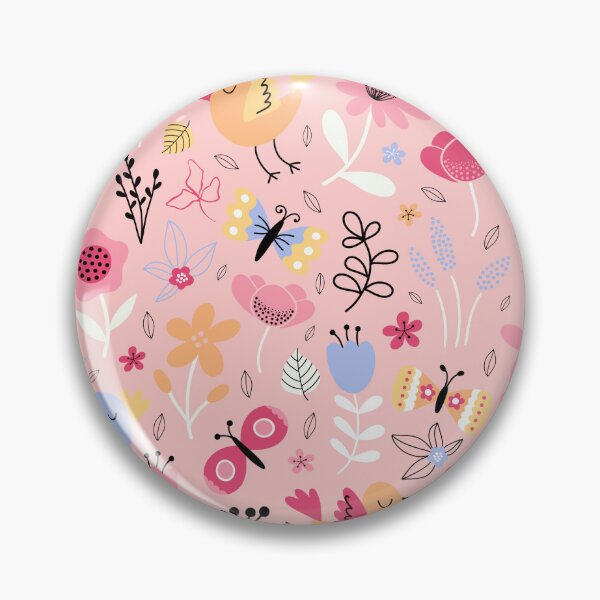 Item preview, Bright spring birds florals butterflies cottagecore pink designed and sold by Nicola-Rowe.