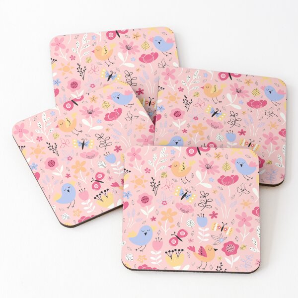 Item preview, Bright spring birds florals butterflies cottagecore pink designed and sold by Nicola-Rowe.