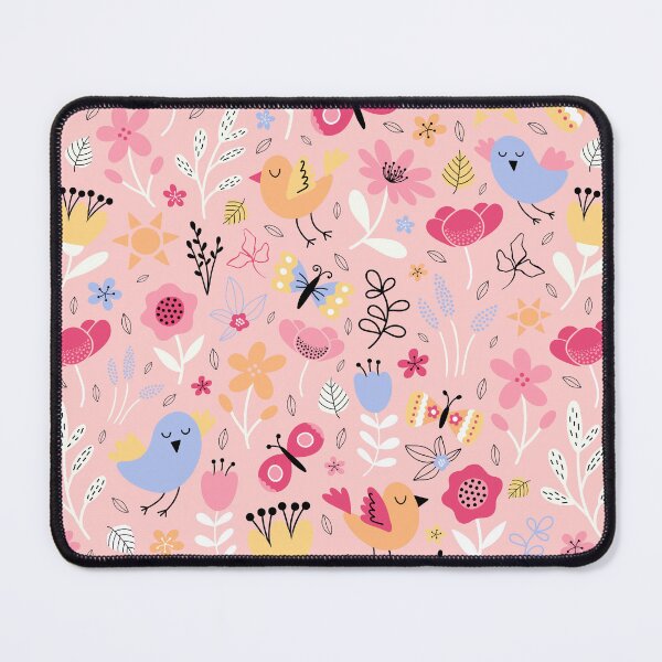 Item preview, Bright spring birds florals butterflies cottagecore pink designed and sold by Nicola-Rowe.
