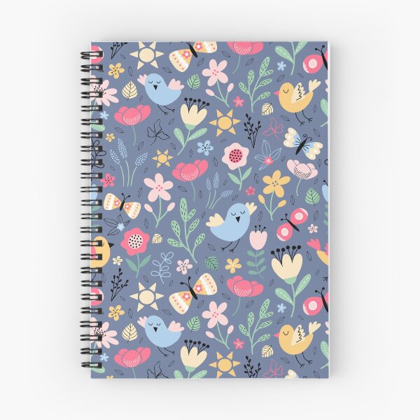Item preview, Bright spring birds florals butterflies cottagecore blue designed and sold by Nicola-Rowe.