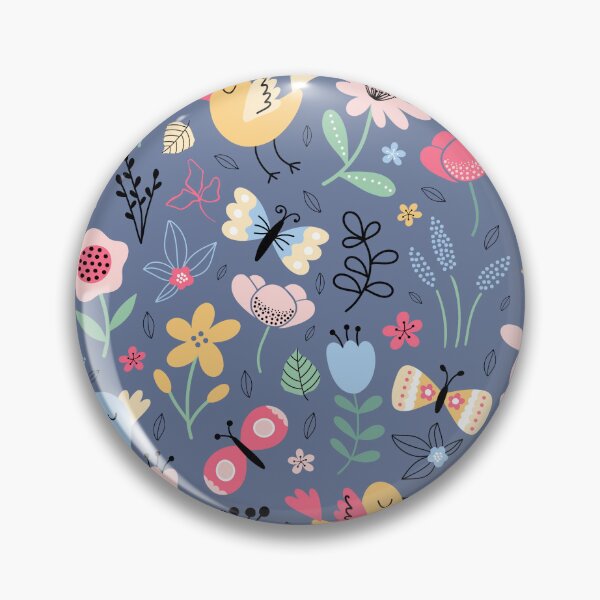 Item preview, Bright spring birds florals butterflies cottagecore blue designed and sold by Nicola-Rowe.