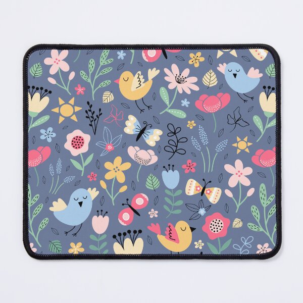 Item preview, Bright spring birds florals butterflies cottagecore blue designed and sold by Nicola-Rowe.