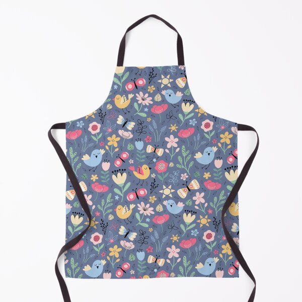 Item preview, Bright spring birds florals butterflies cottagecore blue designed and sold by Nicola-Rowe.