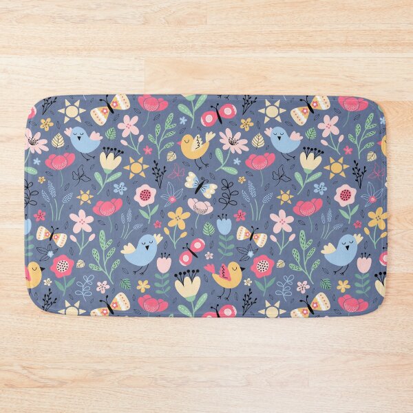 Item preview, Bright spring birds florals butterflies cottagecore blue designed and sold by Nicola-Rowe.