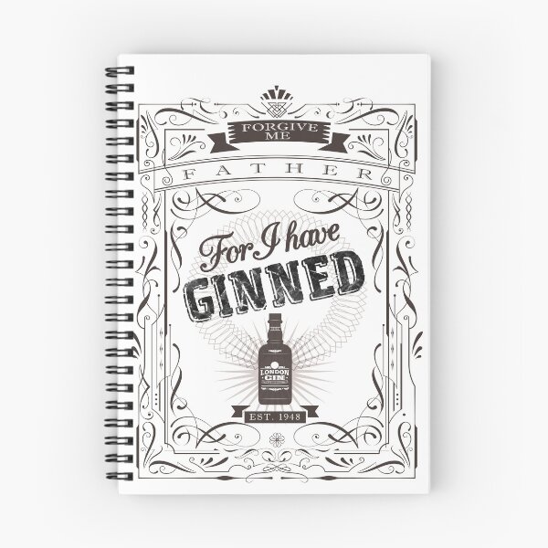 Item preview, Forgive Me Father for I Have Ginned... Gin Lovers black word art Print designed and sold by DOOLALLY.