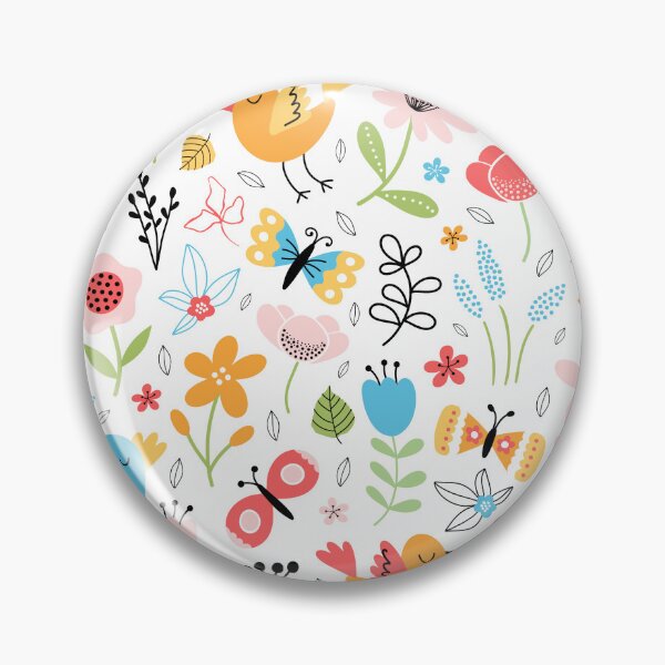 Item preview, Bright spring birds florals butterflies cottagecore white designed and sold by Nicola-Rowe.