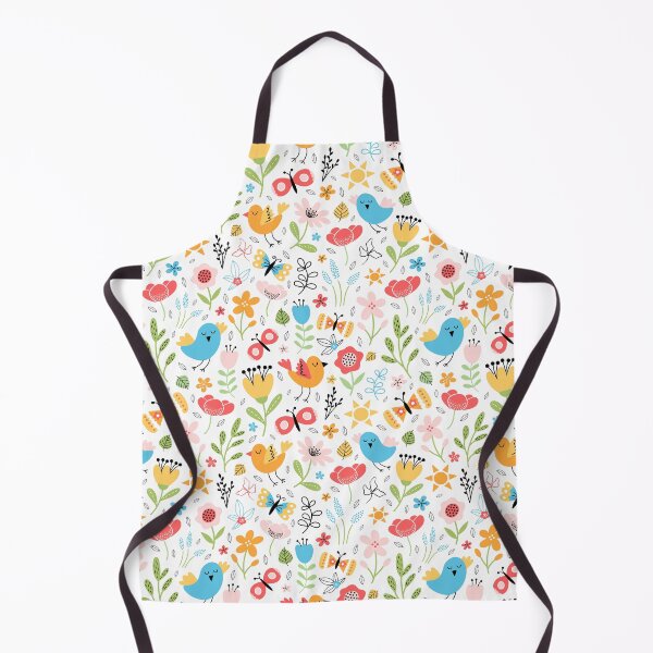 Item preview, Bright spring birds florals butterflies cottagecore white designed and sold by Nicola-Rowe.