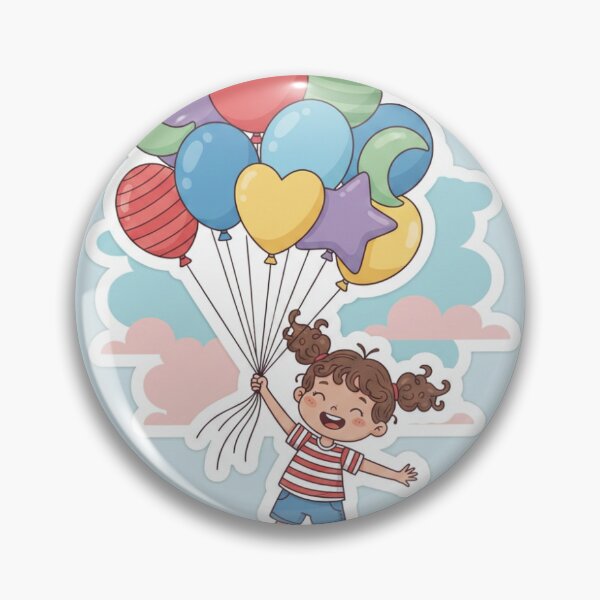 Item preview, A Young Girl Floating With Colourful Ballons designed and sold by SurendarJeswani.