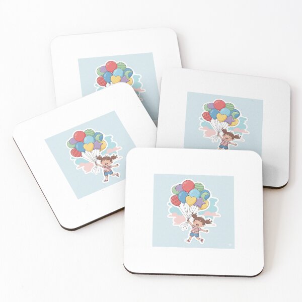 Item preview, A Young Girl Floating With Colourful Ballons designed and sold by SurendarJeswani.