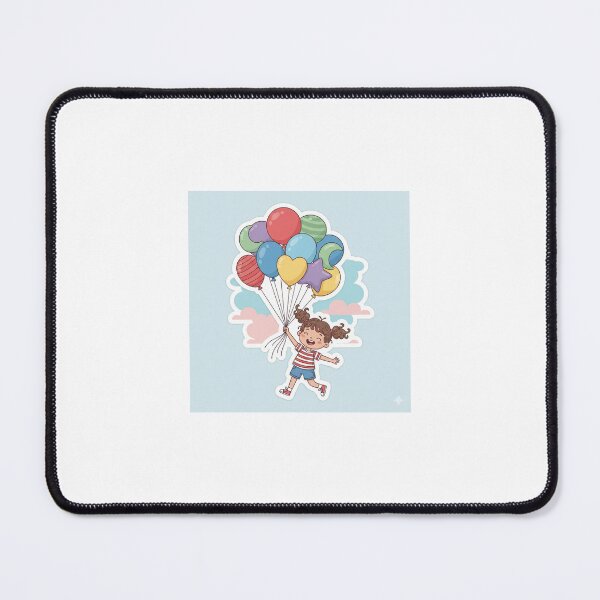 Item preview, A Young Girl Floating With Colourful Ballons designed and sold by SurendarJeswani.
