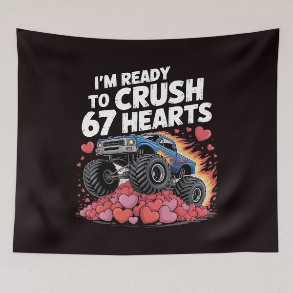 Item preview, I`m ready To Crush 67 Hearts – Monster Truck Valentines Day for Boys designed and sold by Redgiant87x.