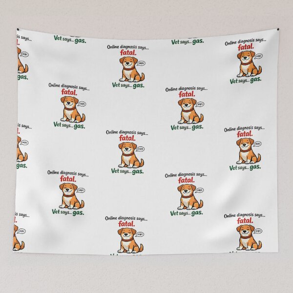 Item preview, Online Diagnosis Says Fatal – Funny Veterinary Dog Humor Design designed and sold by Bettybee00.