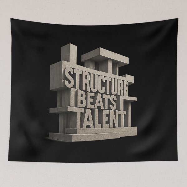 Item preview, Structure Beats Talent - Brutalist Typography Architecture designed and sold by MKreative Studio.