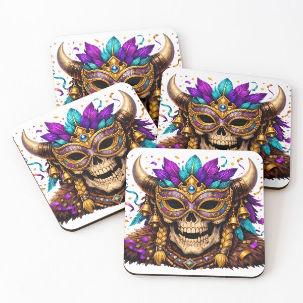 Item preview, Viking Skull Carnival Mask – Nordic Festival Art designed and sold by NorseDrip.