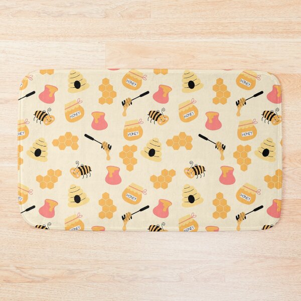 Item preview, Spring bees honey jar drizzle honeycomb yellow gold designed and sold by Nicola-Rowe.