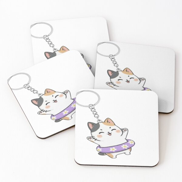 Item preview, Hanging Keyring – Cute Floating Cat Illustration designed and sold by HNstory.