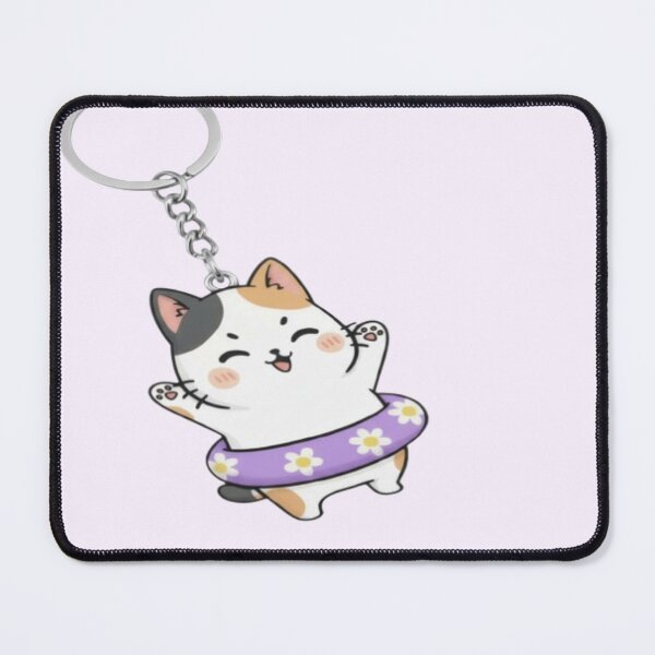 Item preview, Hanging Keyring – Cute Floating Cat Illustration designed and sold by HNstory.