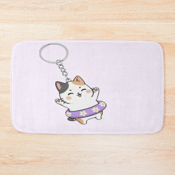 Item preview, Hanging Keyring – Cute Floating Cat Illustration designed and sold by HNstory.