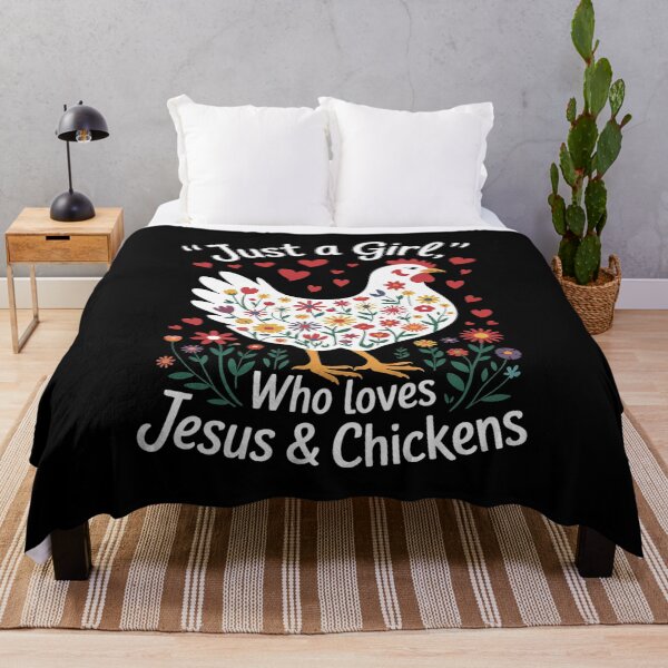 Item preview, Just a Girl Who Loves Jesus and Chickens Whisperer Women designed and sold by MarryIsMonth.