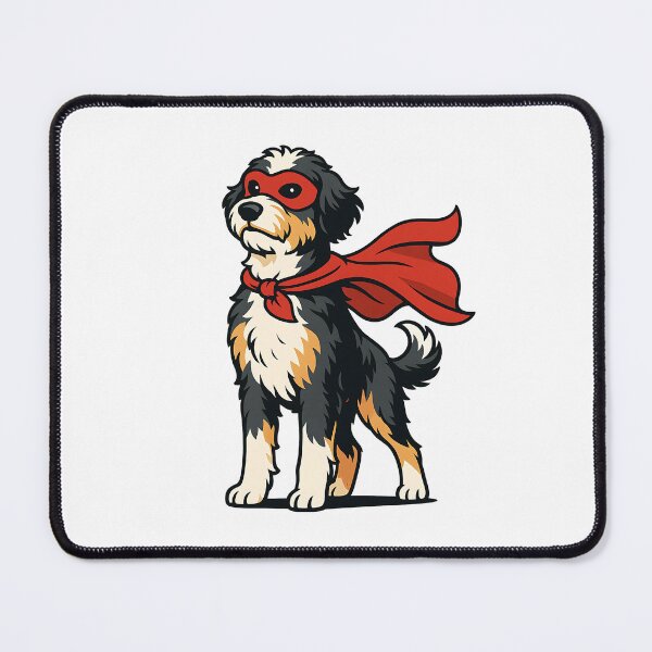 Item preview, Super Aussie Doodle Hero - Cute Bernedoodle Puppy with Cape designed and sold by Balasan.