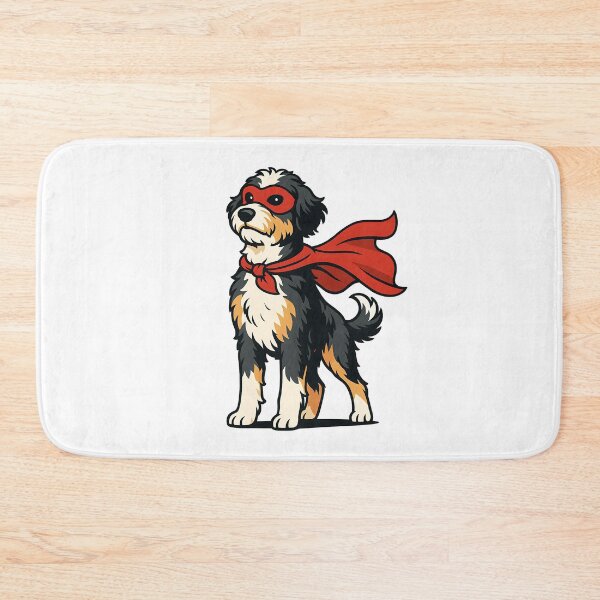 Item preview, Super Aussie Doodle Hero - Cute Bernedoodle Puppy with Cape designed and sold by Balasan.