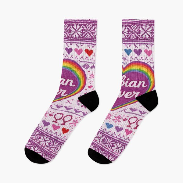 Item preview, Lesbian Lover Pride – Retro knitting pattern with rainbow heart designed and sold by Mauswohn.