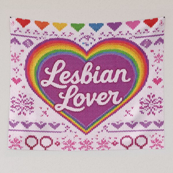 Item preview, Lesbian Lover Pride – Retro knitting pattern with rainbow heart designed and sold by Mauswohn.