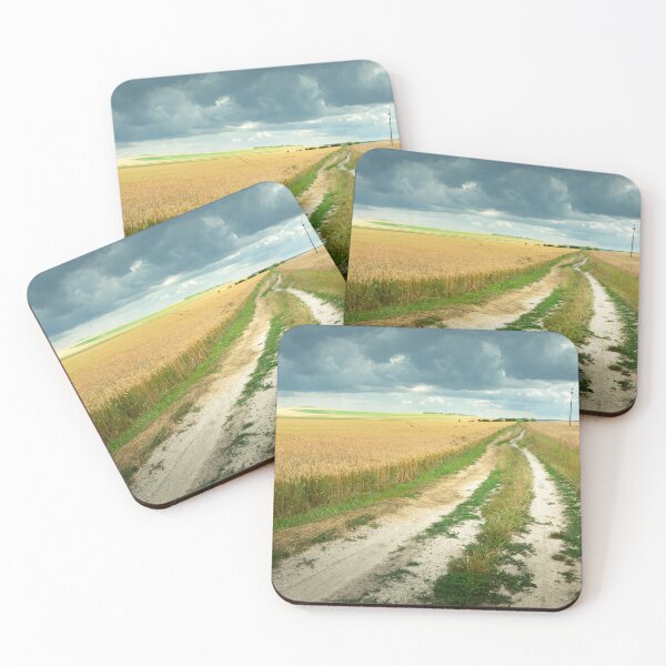 Item preview, A dirt road into a grain field with a cloudy sky designed and sold by Darekb22.