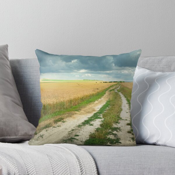 Item preview, A dirt road into a grain field with a cloudy sky designed and sold by Darekb22.