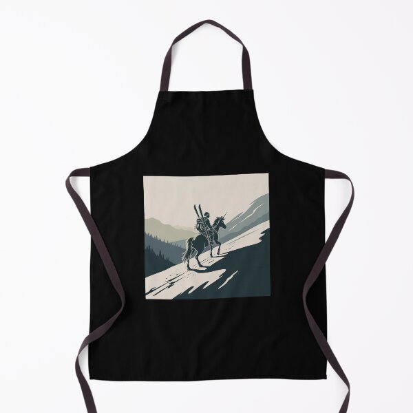 Item preview, Quiet Ski Touring Adventure – A Skier Riding a Unicorn Uphill designed and sold by Vintage Shapes.