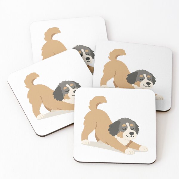 Item preview, Downward Facing Dog Yoga - Cute Aussie Doodle Stretching designed and sold by Balasan.
